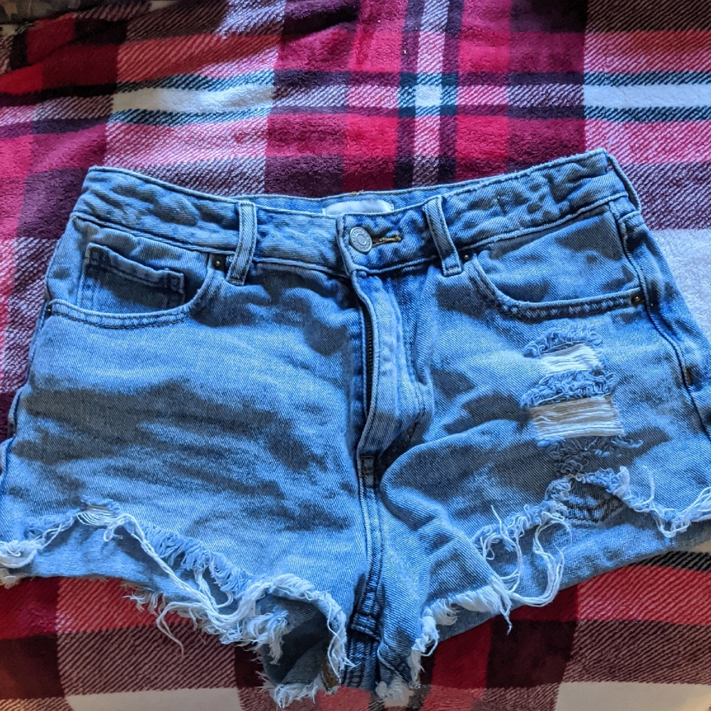 PacSun Light Blue Distressed Jean Shorts
